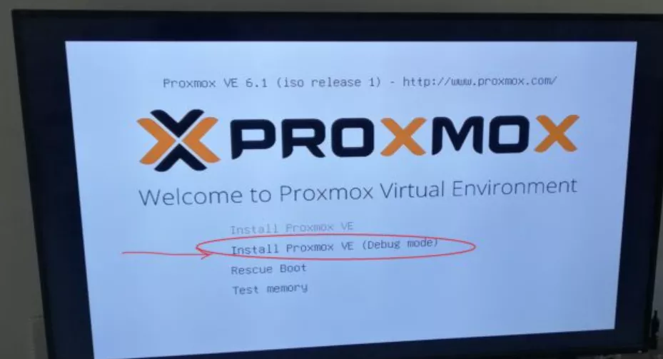 Enter PVE debug installation mode